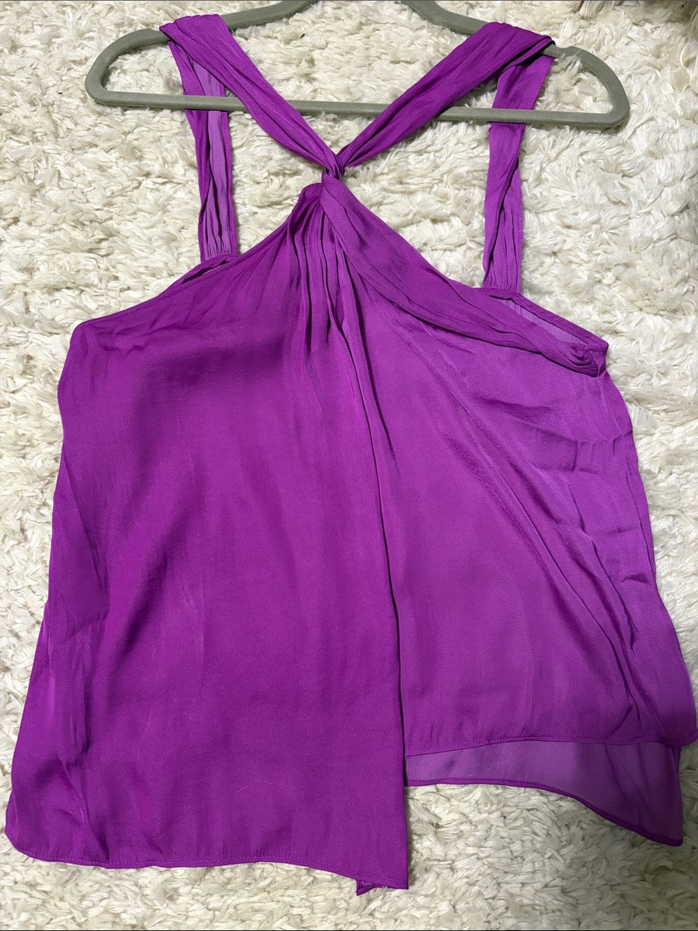 Naked Zebra Vibrant Purple Knot-Back Camisole